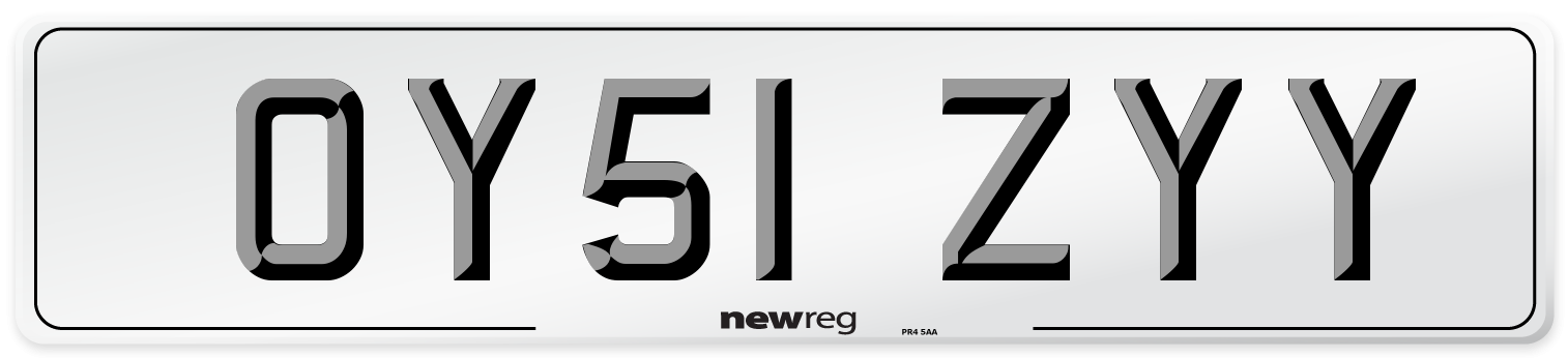 OY51 ZYY Number Plate from New Reg